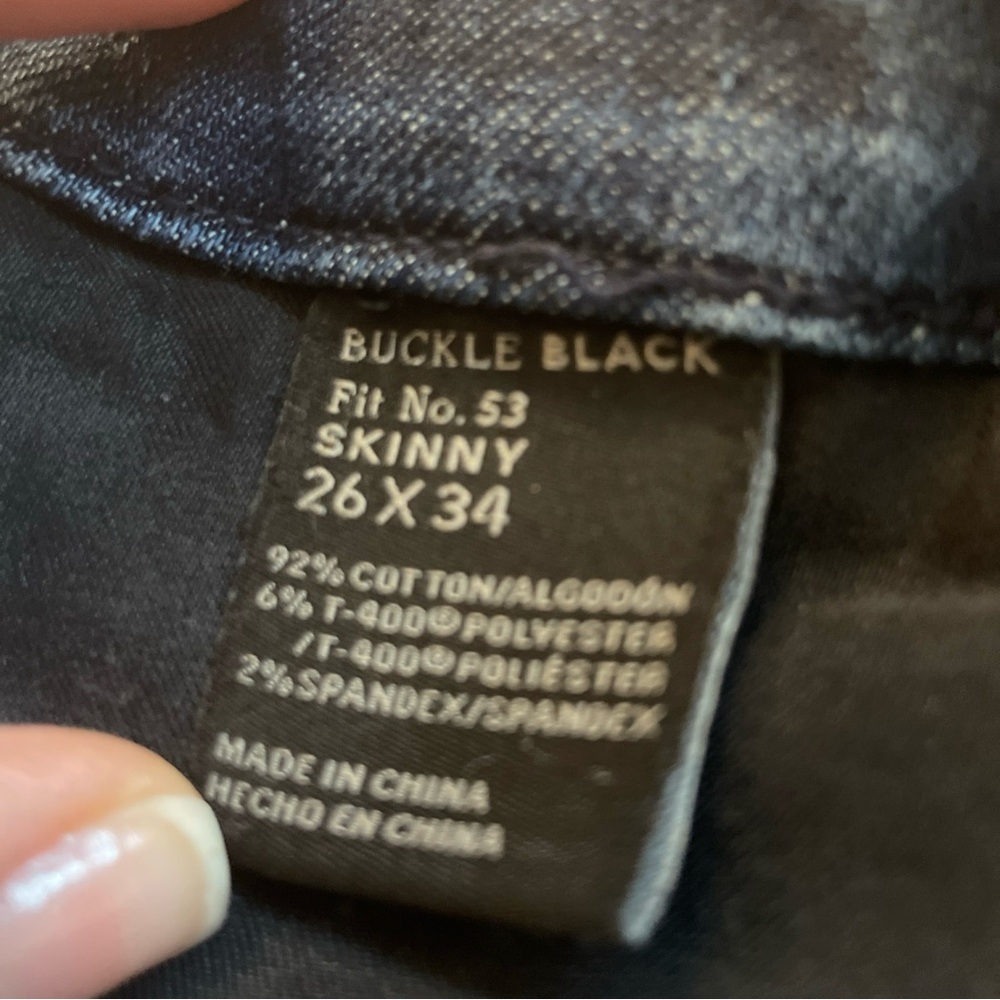 Buckle Black Skinny Jeans Women’s 26x34 Blue Fit No. 53 Stretch Dark Wash Denim - Picture 4 of 10